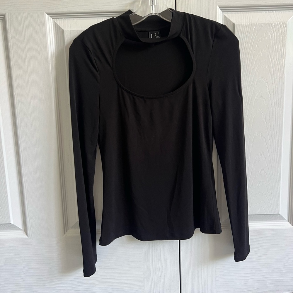Vero Moda black cutout turtleneck top